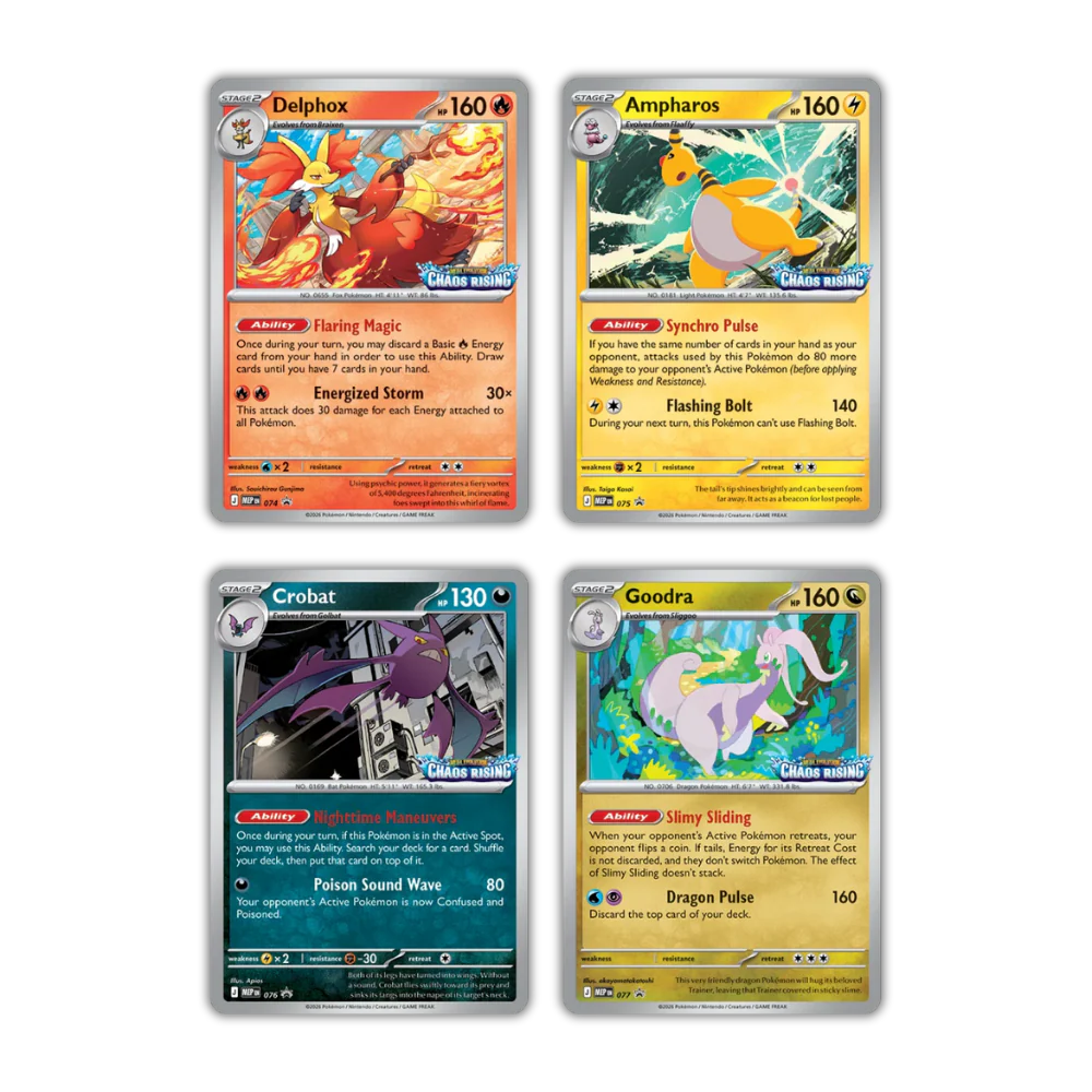 Chaos Rising Pre-Release: Alle vier Promos enthüllt, erstmals nur Stage-2-Pokémon